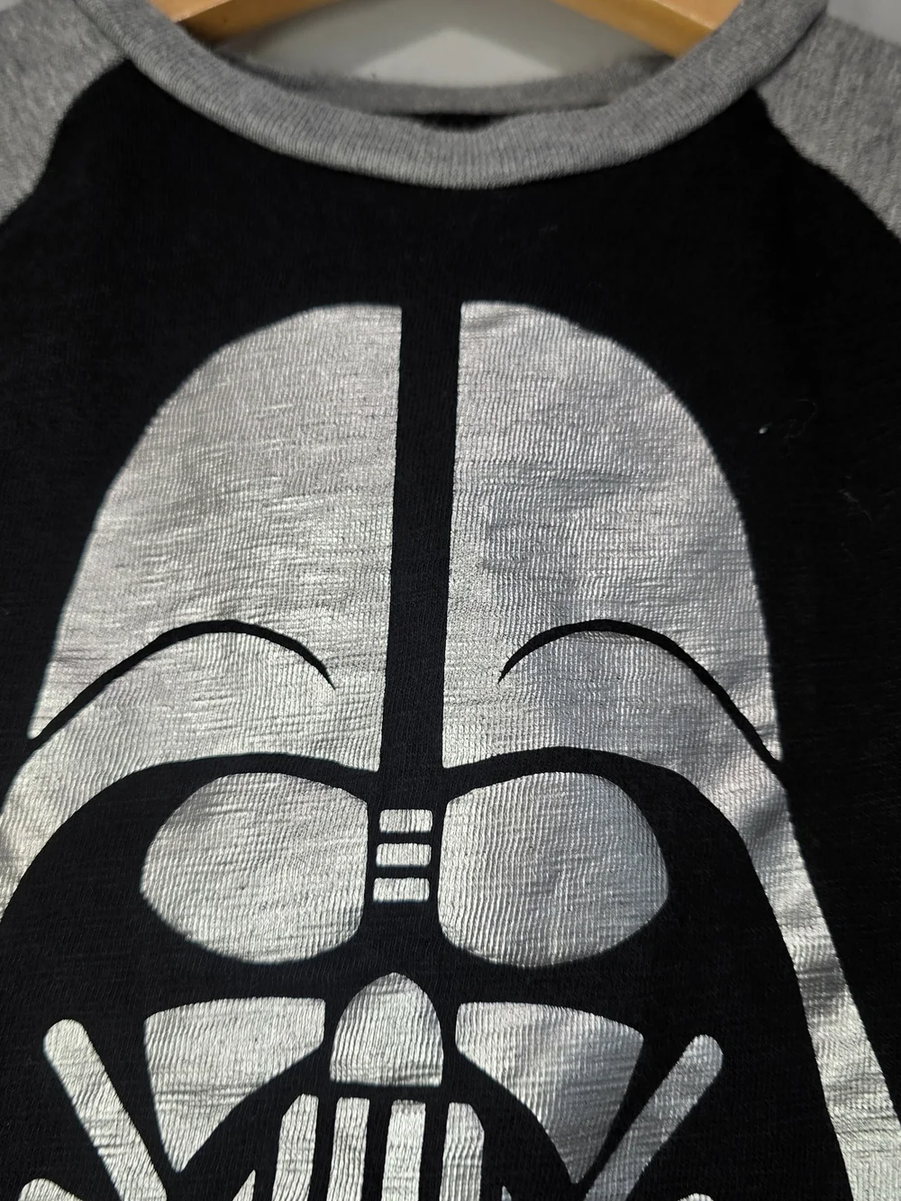 Gap Kids Black & Gray Darth Vader Raglan Cotton Tee.